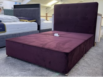 Relyon King Size Classic Firm Edge Open Coil Divan Base with Matching Relyon Rydal Headboard
