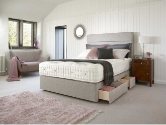 Harrison Spinks Premium 4 Drawer Base with Wiltern Easy Access Headboard in Superking Harrison Spinks Premium 4 Drawer Base with Wiltern Easy Access Headboard in Superking