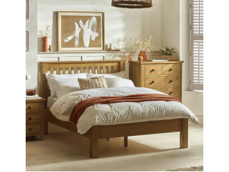Julian Bowen Amsterdam Oak Bed - Low Foot End