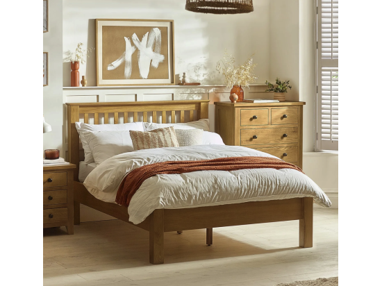 Julian Bowen Amsterdam Oak Bed - Low Foot End Julian Bowen Amsterdam Oak Bed - Low Foot End