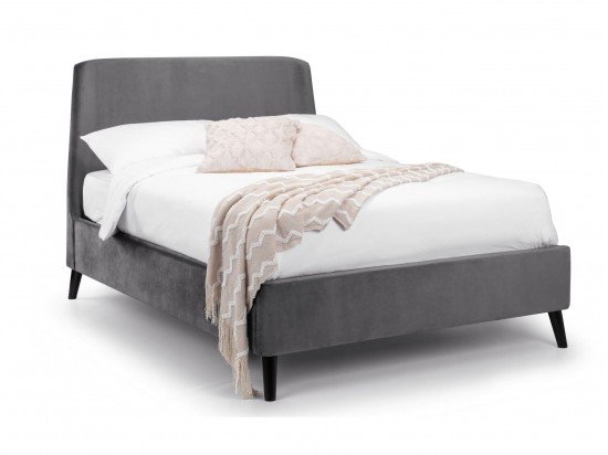 Julian Bowen Frida Curved Velvet Grey Bed