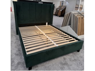 Limelight Polaris King Size Bed in Emerald Green with matching headboard