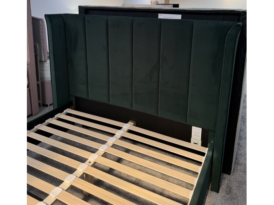 Limelight Polaris King Size Bed in Emerald Green with matching headboard